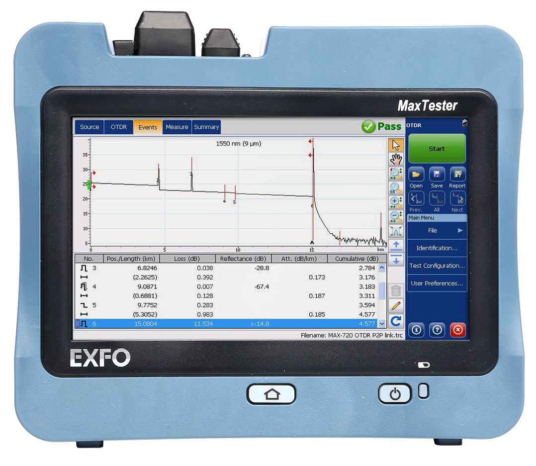 Оптический рефлектометр EXFO MAX-720C-Q1-EI-EUI-89 (ММ, 850/1300 нм, 27/29 дб) FC/UPC адаптер