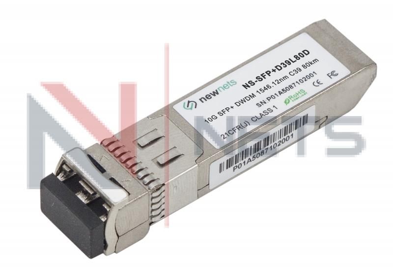 Оптический трансивер NS-SFP+ 10G DWDM, 39 канал, длина волны 1546.12nm, дальность 80km, LC, DDM